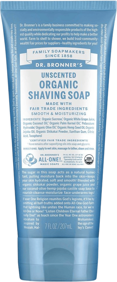 dr bronners unscented shave cream