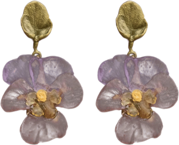 Michael Michaud Pansies Earrings