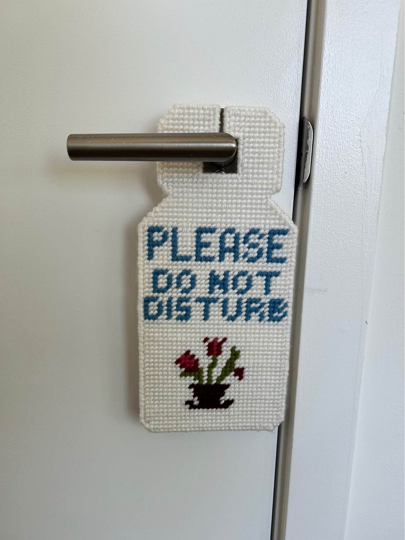 Needlepoint "Please Do Not Disturb" Door Sign