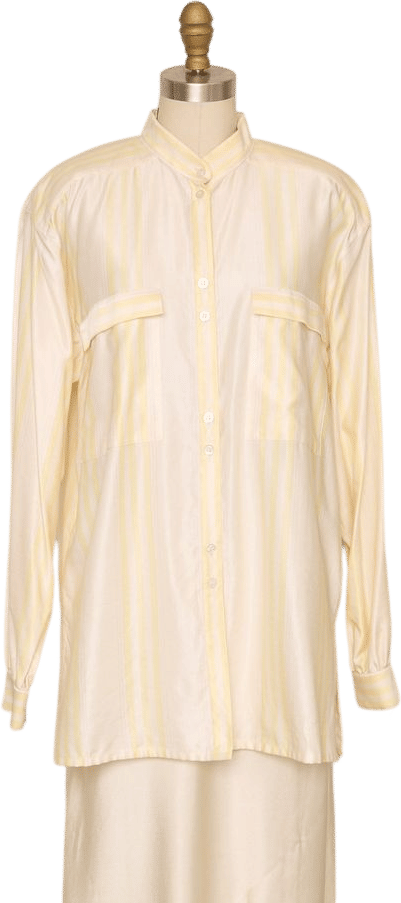 Vintage Escada Silk Striped Blouse | Khata Space