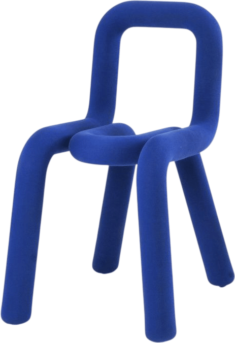 bold chair blue moustache