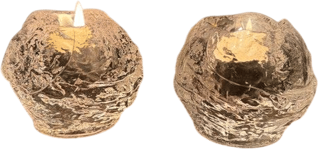 Kosta Boda Snowball Votive Candle Holder Set of 2 (1973)