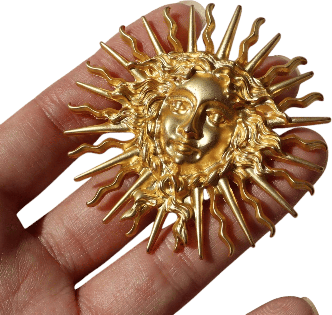 Vintage Golden Sunburst Brooch