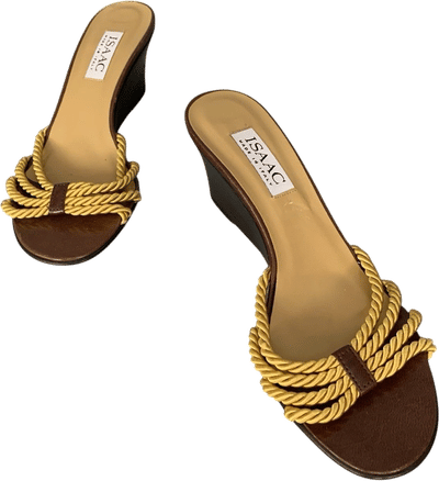 Vintage Isaac Mizrahi Woven Wedge Mule Sandals