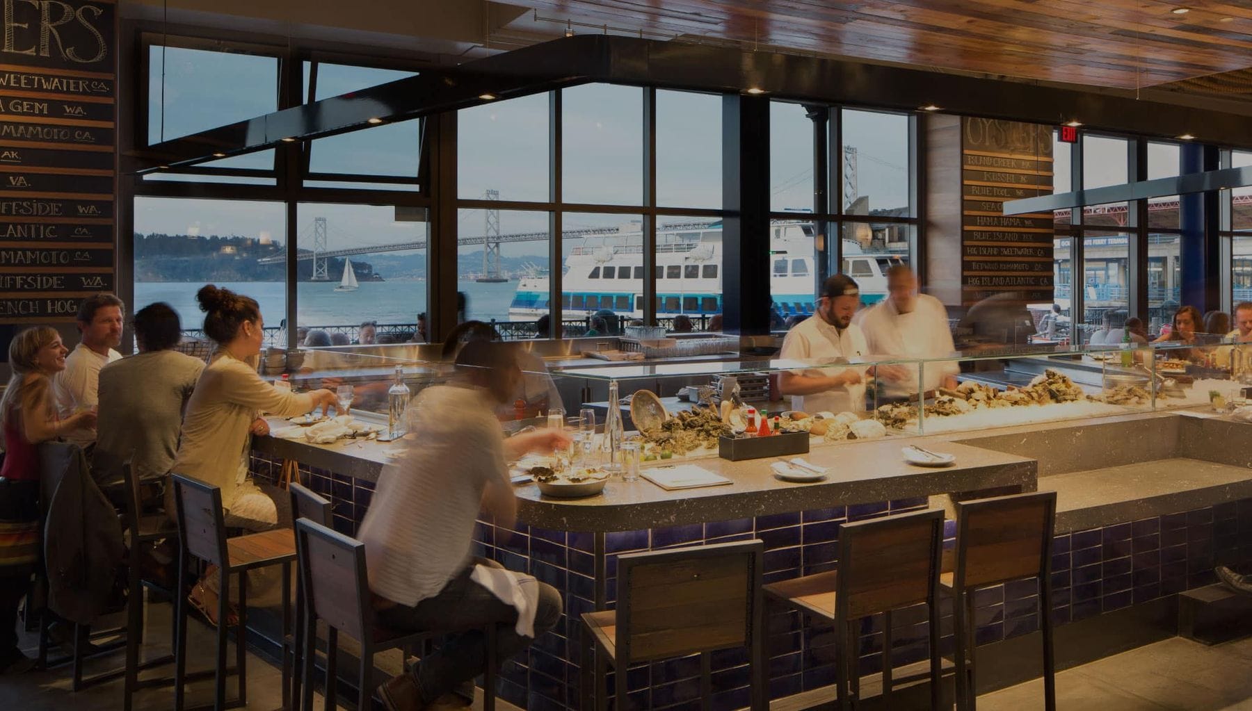 Dining solo at the bar at Hog Island Oyster in the Ferry Building