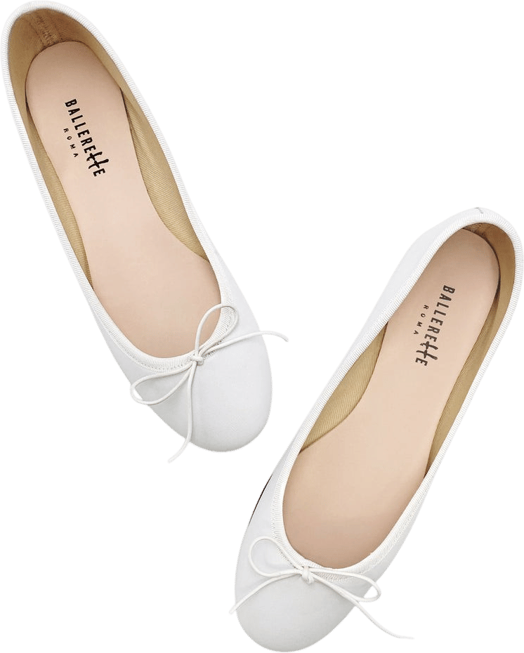 White Ballerette Flats