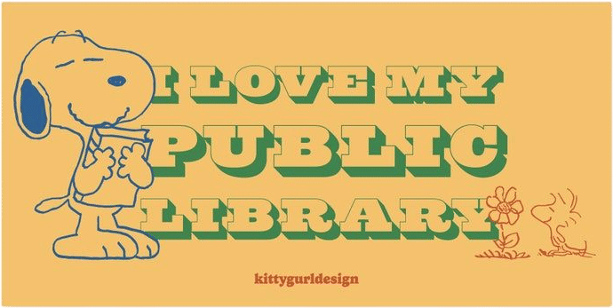 I Love My Public Library Snoopy Bumper Sticker