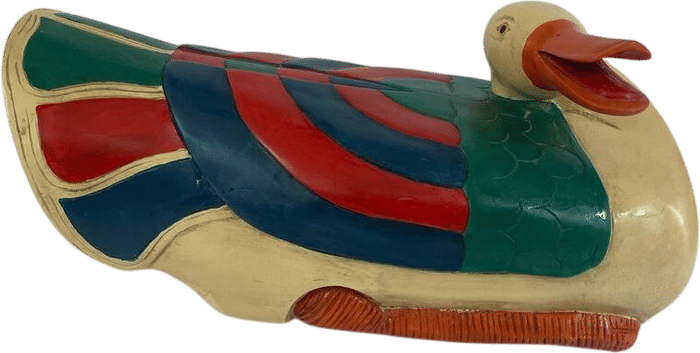 Large Folk Art Decorative Duck Figurine