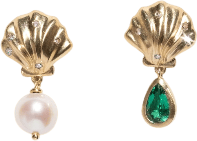 Emerald, Pearl, and Diamond Dangles for Annie
