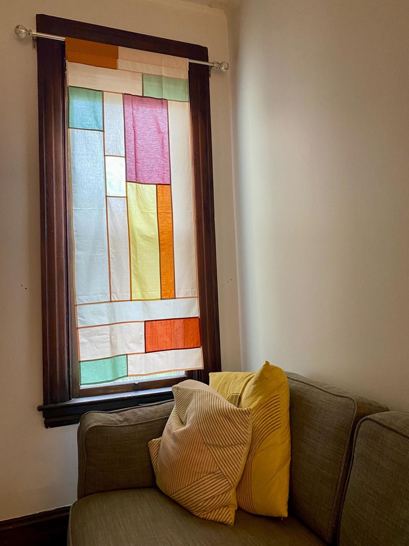 Autumnal Light Stained Glass-Inspired Pojagi Window Shade (Custom Sizing)