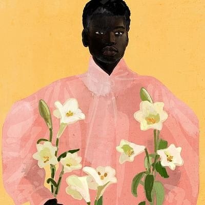 Girl Holding Flowers 2 by Duska Prorocic on Artfully Walls