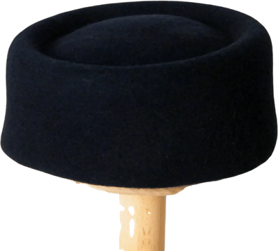 Jackie Navy Wool Felt Pillbox Hat