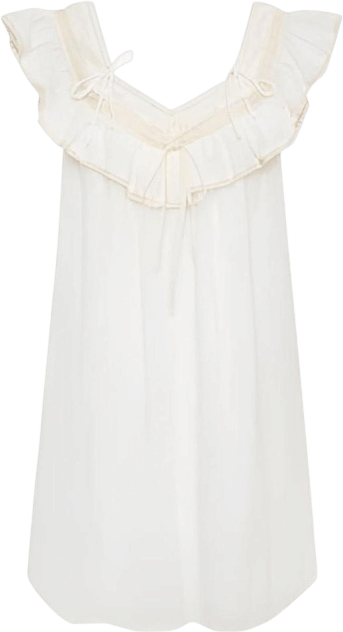 RUMORED Teacup Cotton Babydoll Mini Dress in White