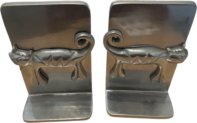 Modernist Stylized Cat Bookends