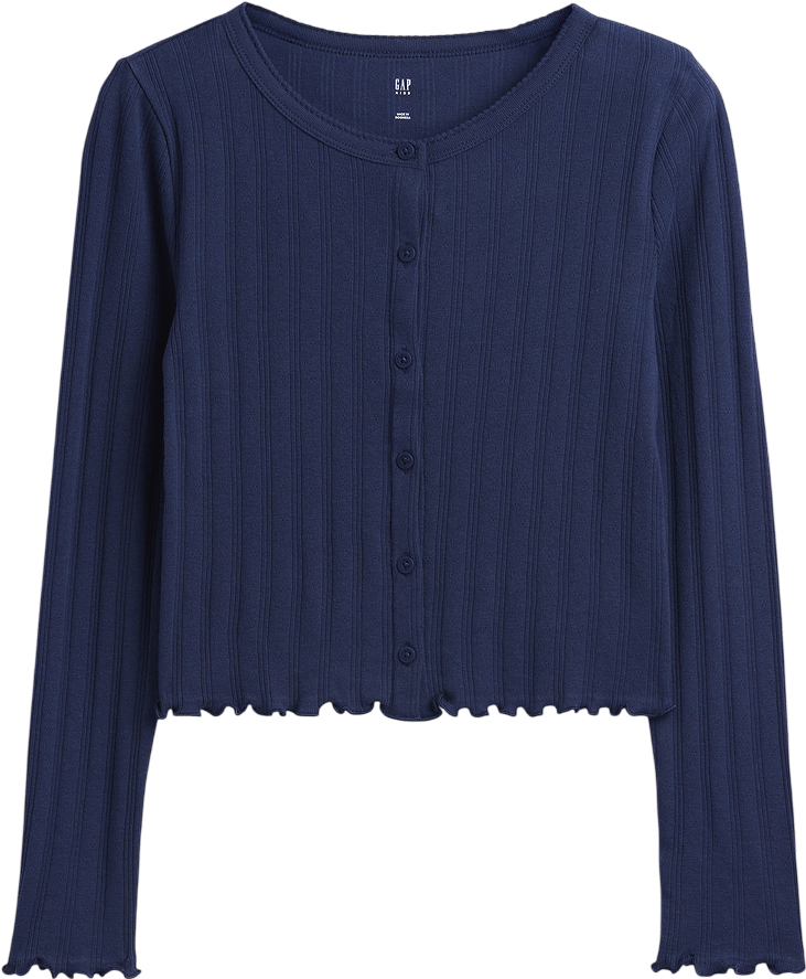 Kids Pointelle Rib Cardigan