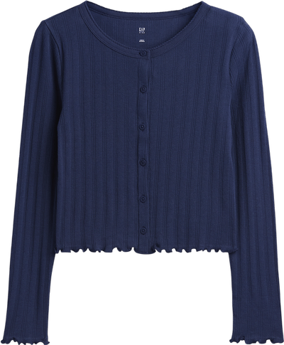 Kids Pointelle Rib Cardigan