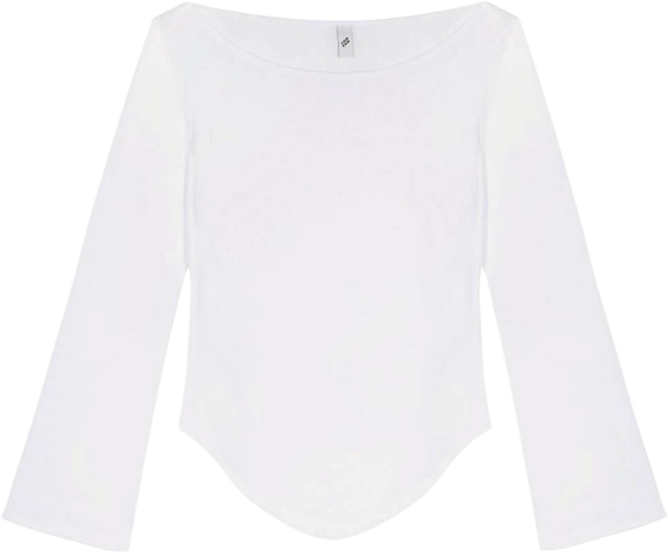 Cou Cou Intimates The Rina Long Sleeve: White Cotton Jersey