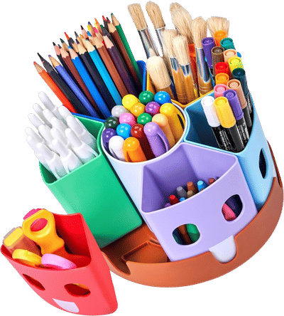 Lazy Susan Art Supply Organizer