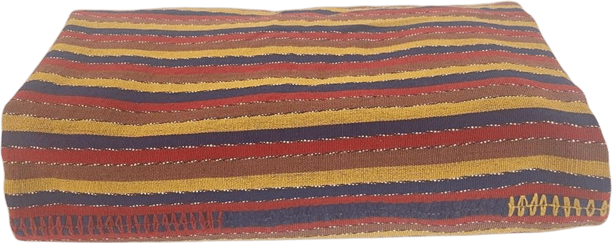 Vintage Handwoven Striped Textile Throw Blanket