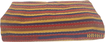 Vintage Handwoven Striped Textile Throw Blanket