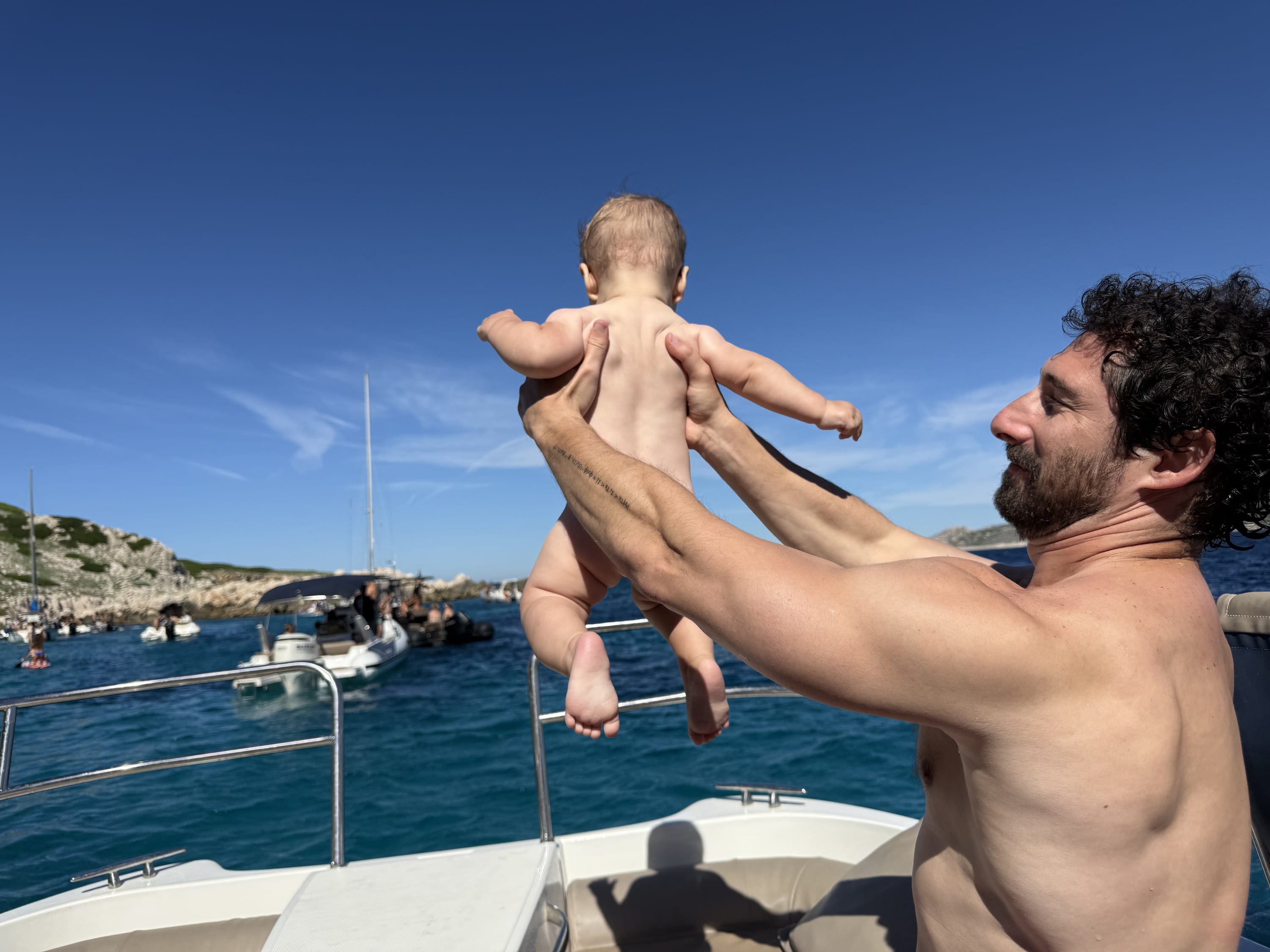 Boat tour with baby on vacation