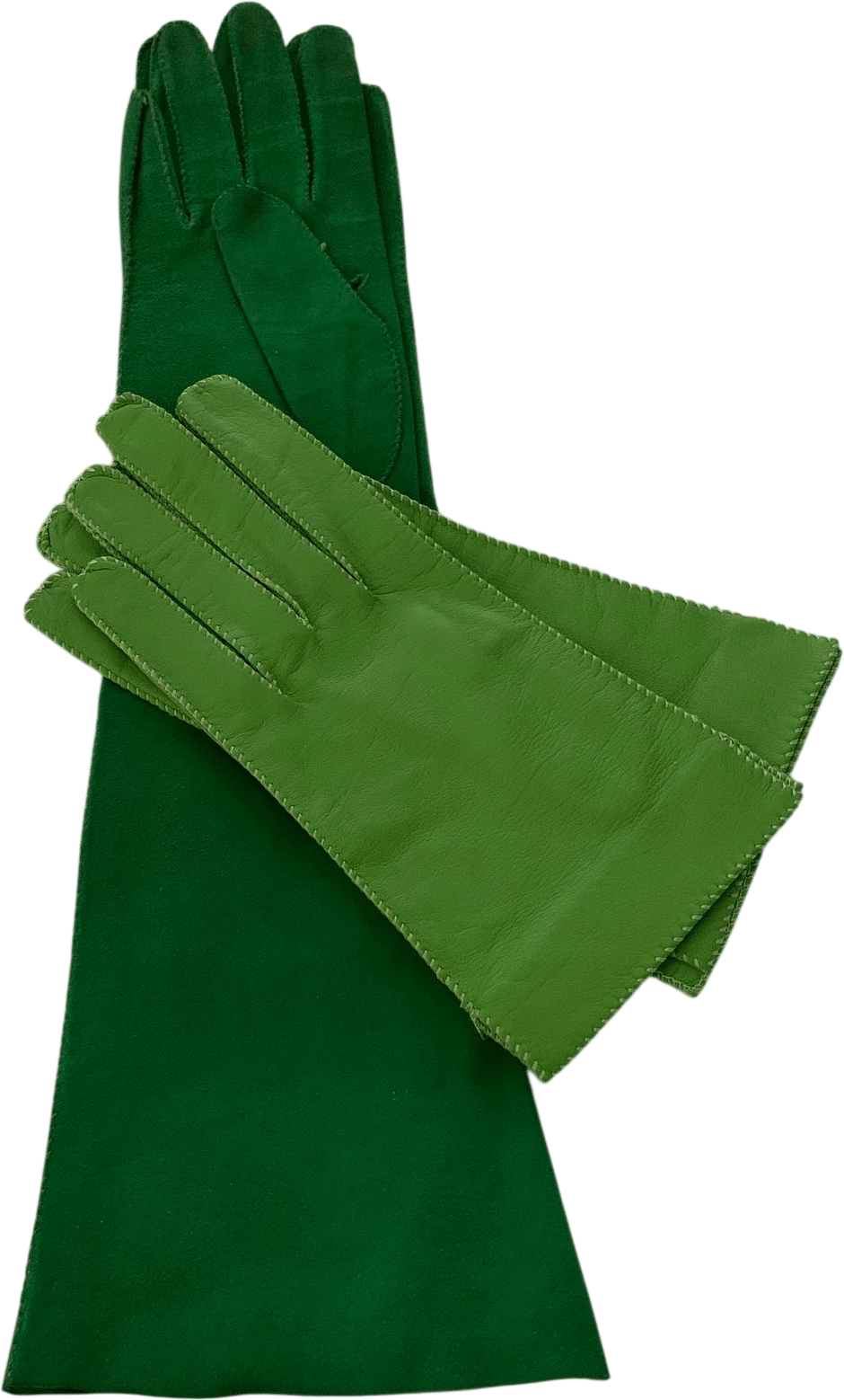 Vintage Green Leather Gloves