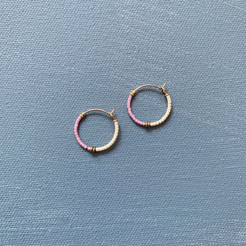 Small Beaded Hoops