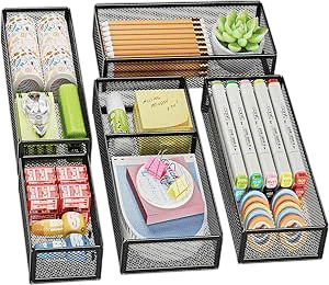 Marbrasse 5 Pack Desk Drawer Organizer Set