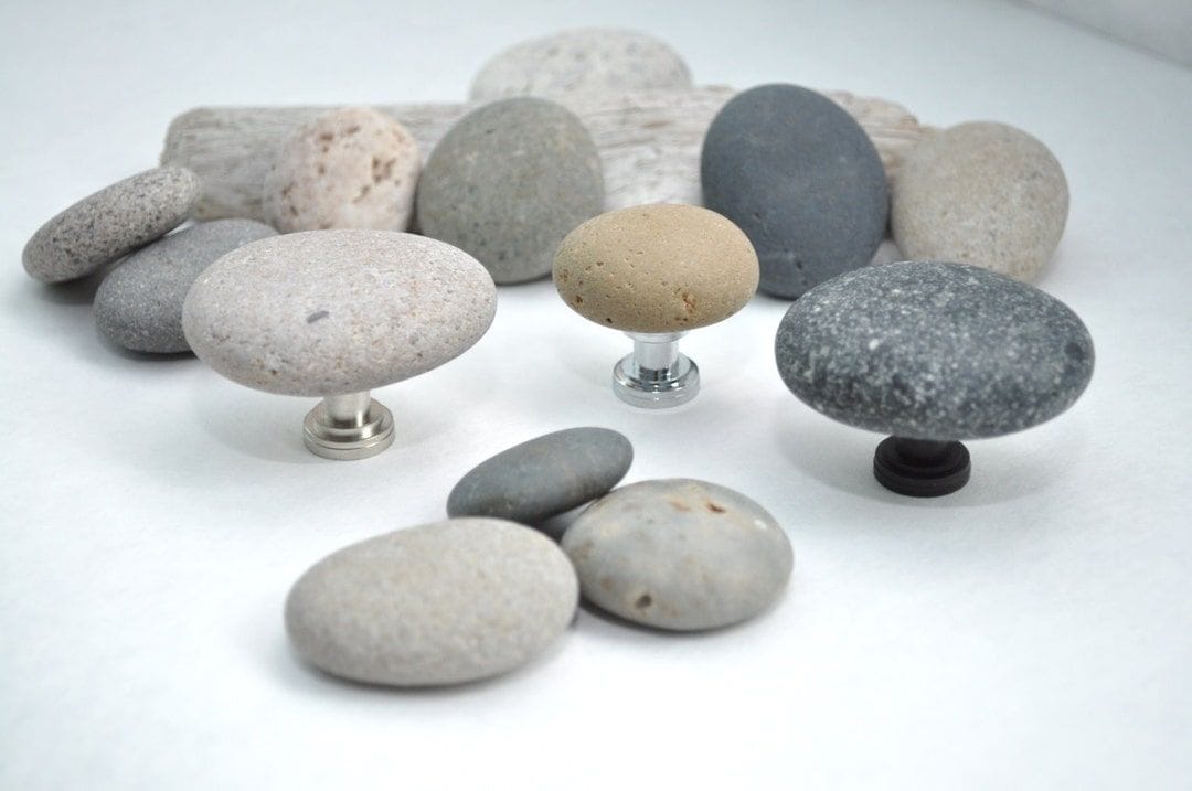 Beach Rock and River Pebble Cabinet Knobs