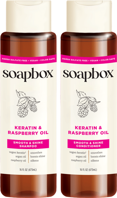Keratin & Raspberry Seed Oil Smoothing Shampoo + Conditioner Set