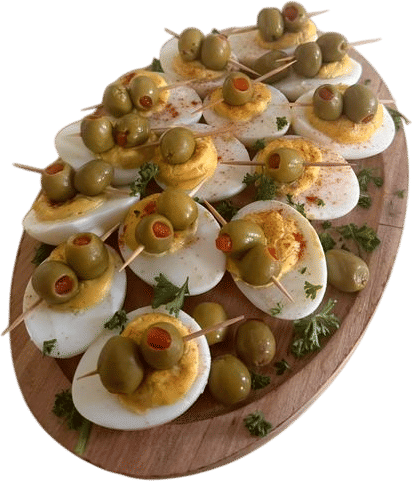 dirty martini deviled eggs