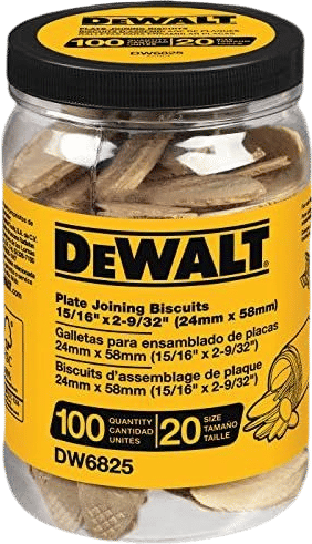DEWALT 100-Pack Plate Joining Biscuits for Woodworking, Joinery, and Furniture Framing Biscuits (DW6825)