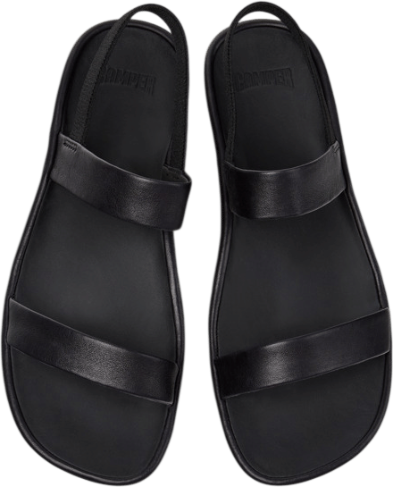 Camper Right Isla Black Leather Sandals