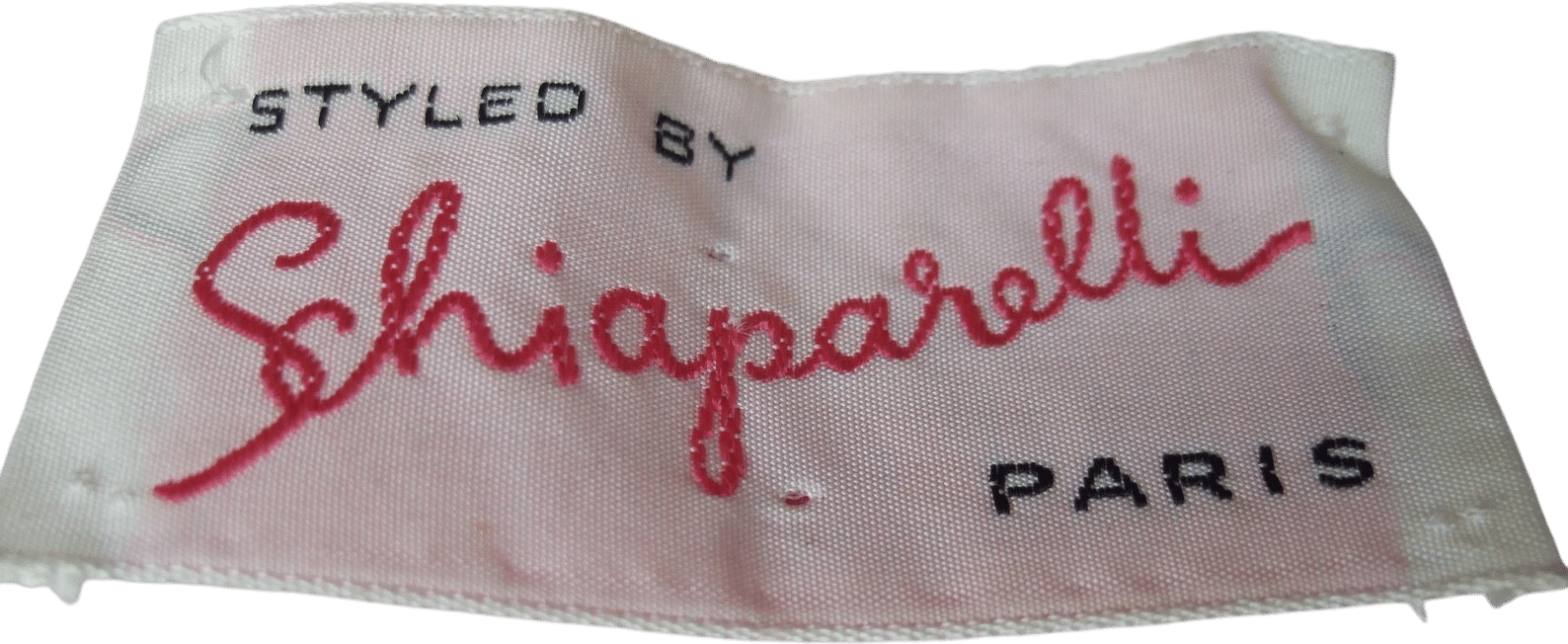 SCHIAPARELLI Paris Beige Flower Embroidered Short Sleeve Cardigan in Schiaparelli Presentation Box c 1950s