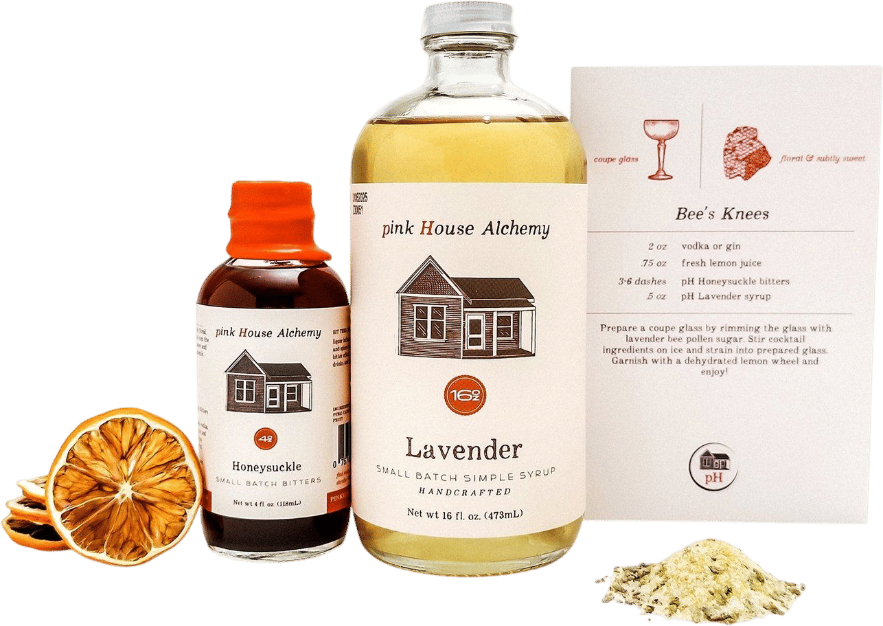 Lavender simple syrup & honeysuckle bitters | pink House alchemy