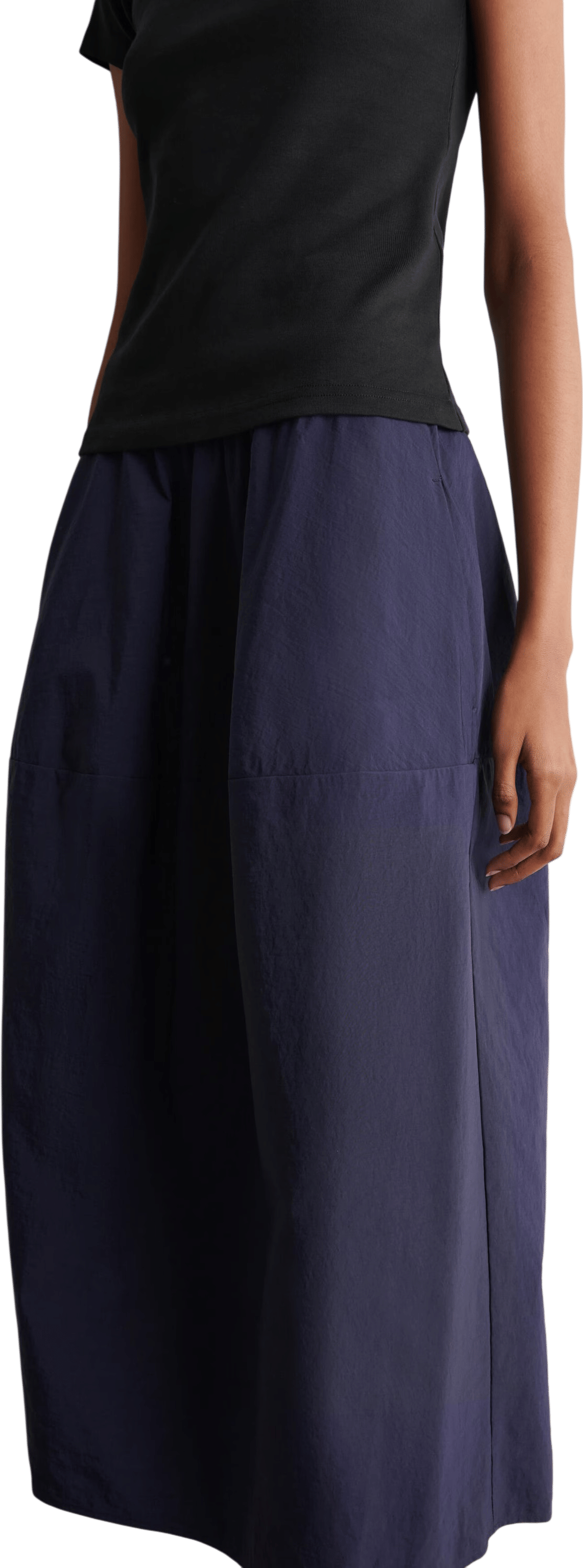 Sculpted Nylon Midi Skirt