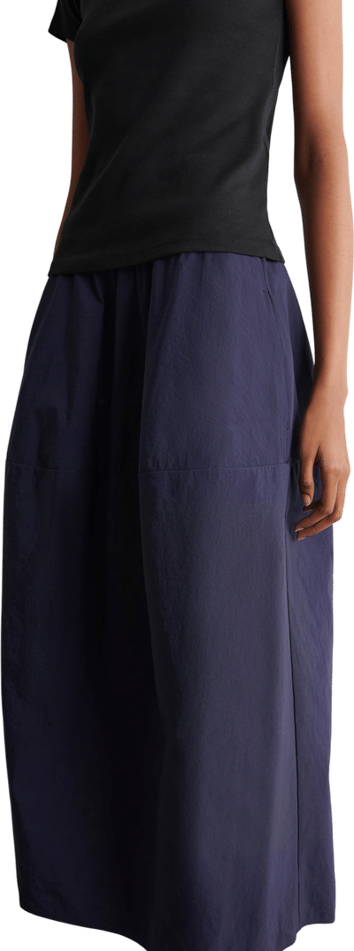Sculpted Nylon Midi Skirt
