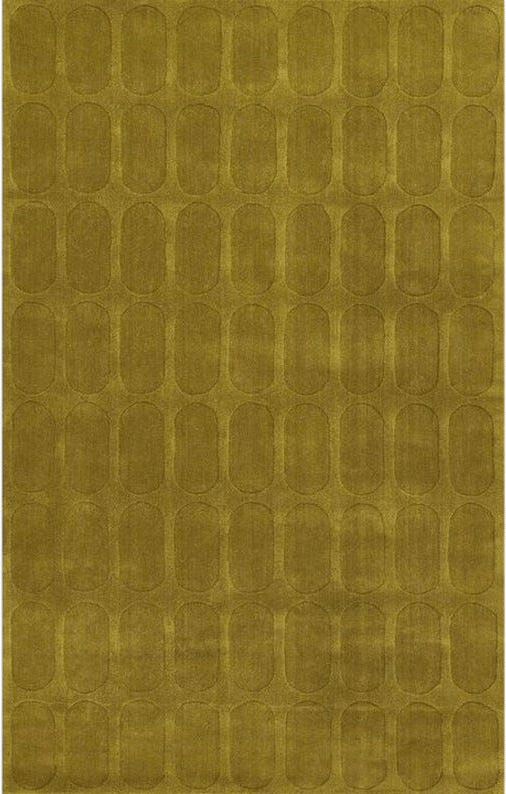 Olive Green Geometric Hand Tufted Wool Rug