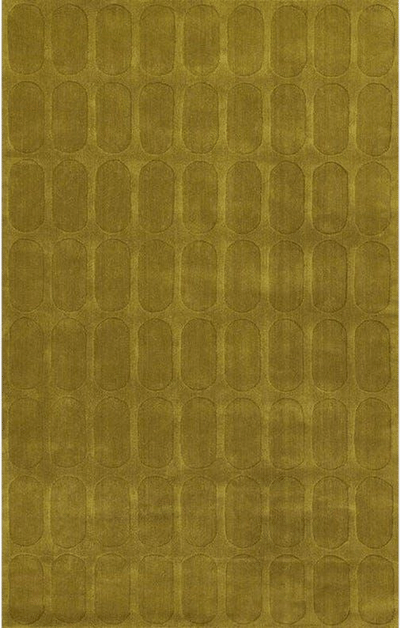 Olive Green Geometric Hand Tufted Wool Rug