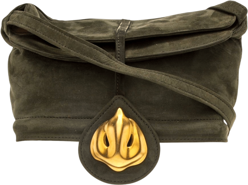 Robert Lee Morris Green Suede Messenger Bag