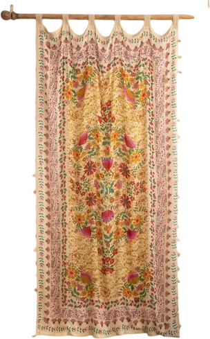 Printed Curtain Panel - Coral Jade Motif