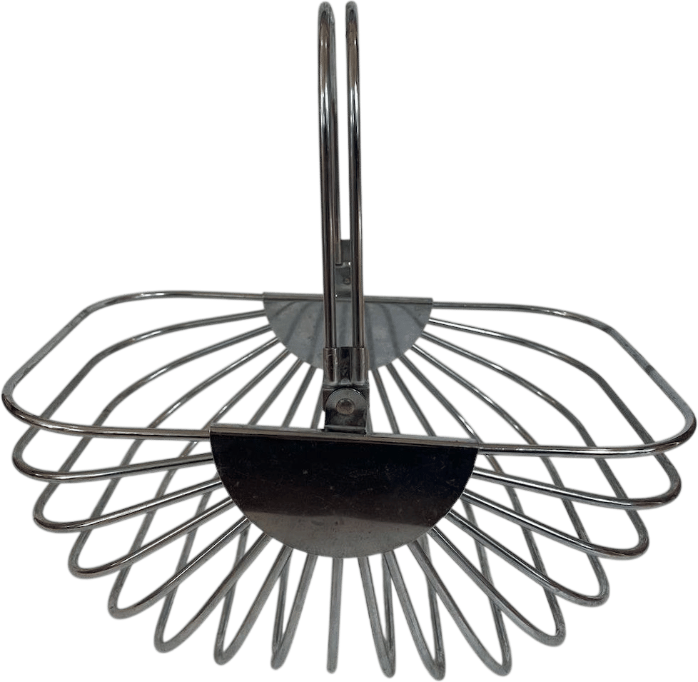 Late 1960s–Early 1970s Chrome Wire Basket with Swing Handle