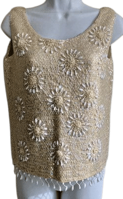 Vintage 1960s Wool Beaded and Sequin Top