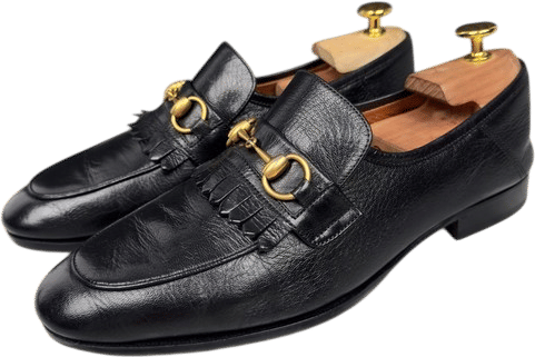 Horsebit Leather Loafers with Collapsible Heel