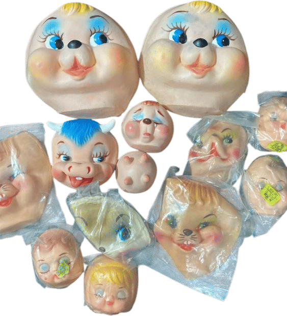 Vintage Rubber Faces lot to make a rubber face plush