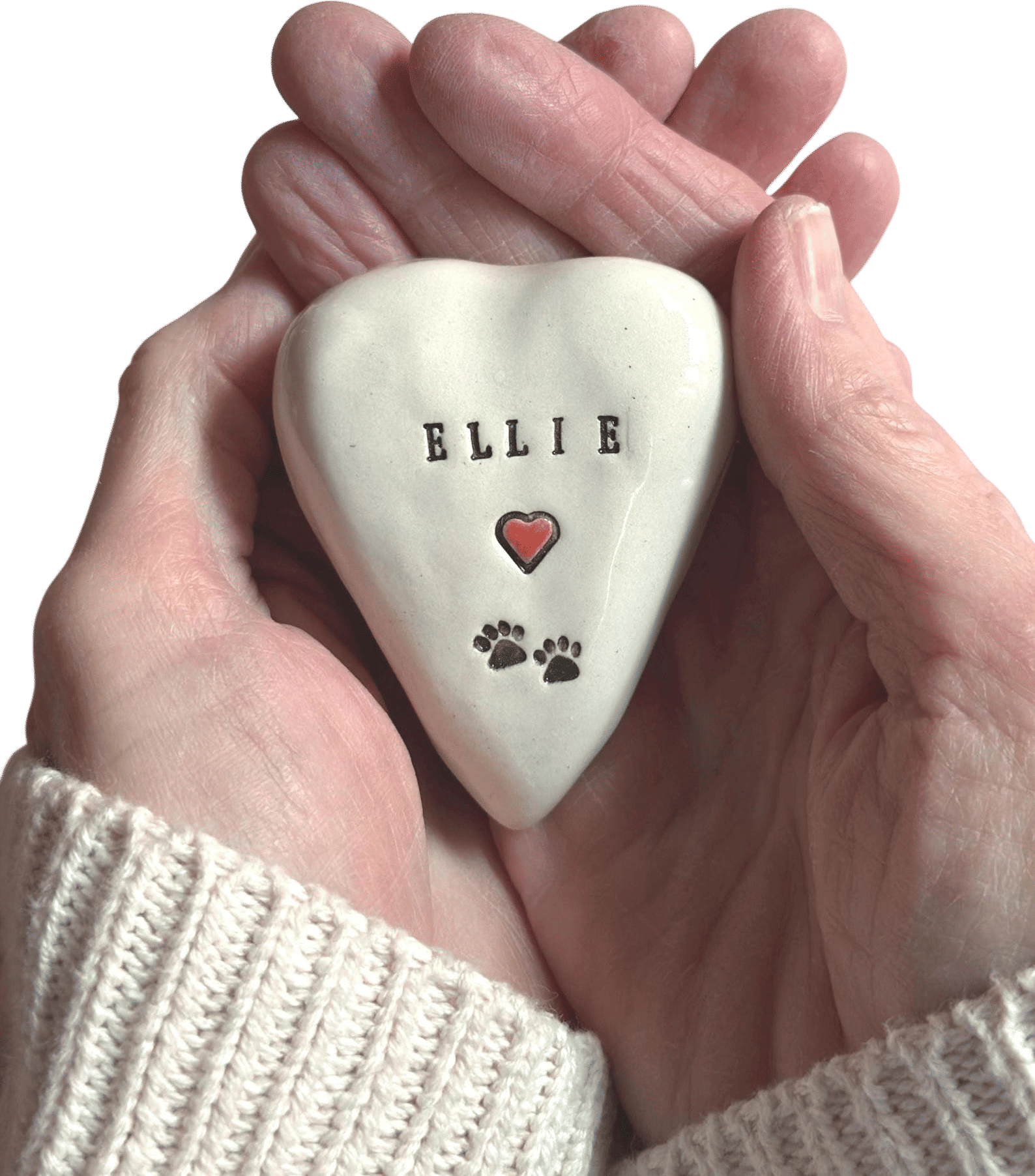 Pet Memorial Ceramic Heart Stone