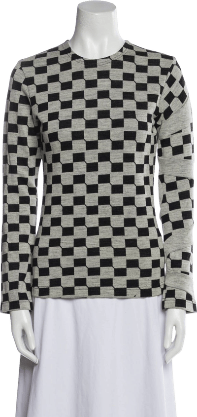 Comme des Garçons x Peggy Moffitt Checkerboard Wool Pullover