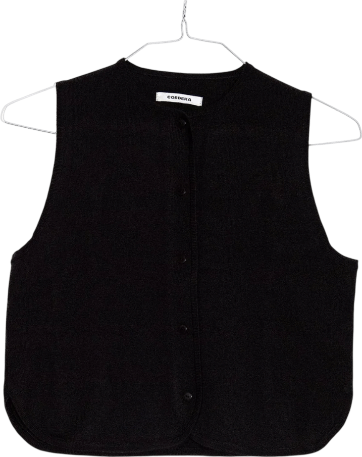 Cordera Merino Wool Waistcoat in Black