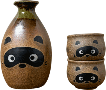 Tanuki Sake Set 1:2 | Bunkado, Inc