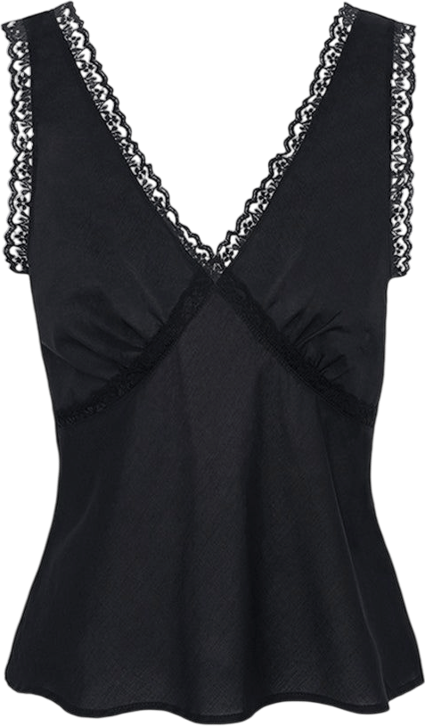 The Iris Tank: Black Cotton Voile